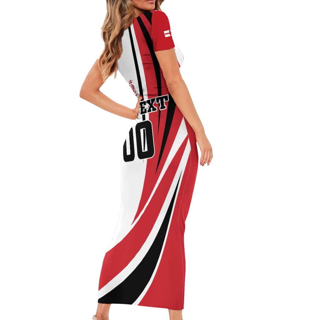 Custom England Football Short Sleeve Bodycon Dress Simple Style - Wonder Print Shop