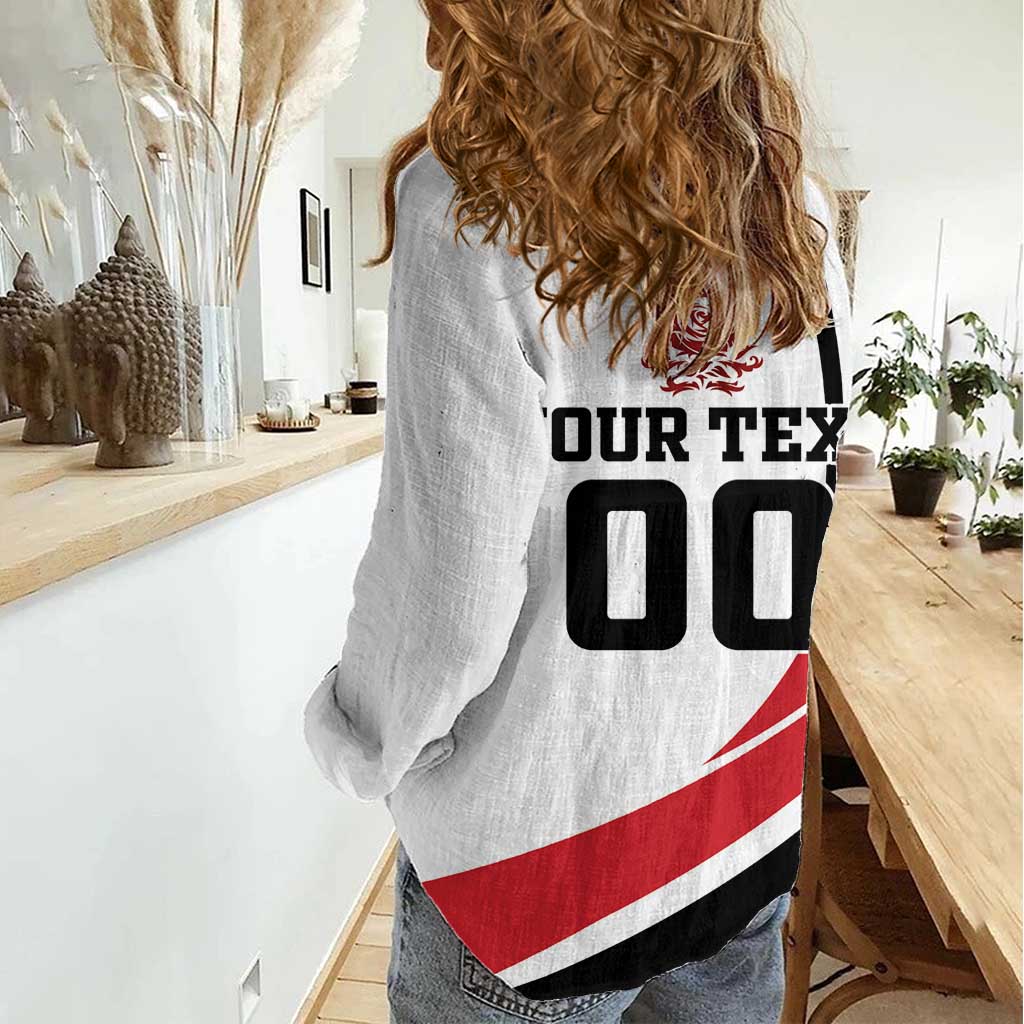 Custom England Football Women Casual Shirt Simple Style - Wonder Print Shop