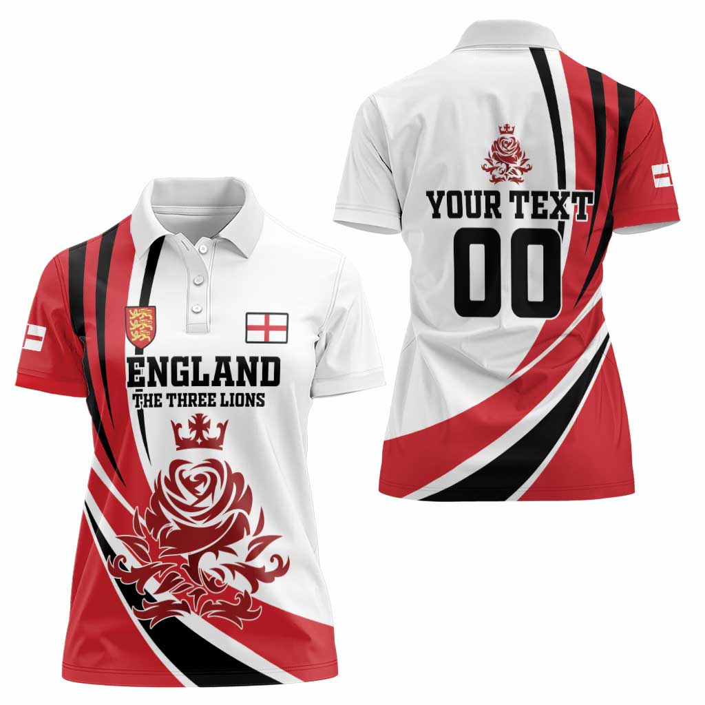 Custom England Football Women Polo Shirt Simple Style - Wonder Print Shop