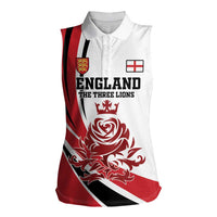 Custom England Football Women Sleeveless Polo Shirt Simple Style - Wonder Print Shop