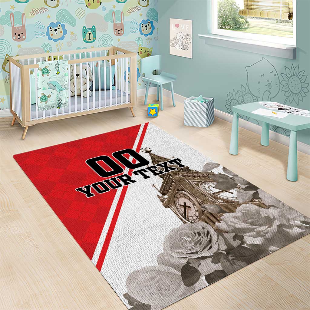 Custom England Rose Area Rug With Big Ben - Wonder Print Shop