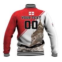 Custom England Rose Baseball Jacket With Big Ben - Wonder Print Shop