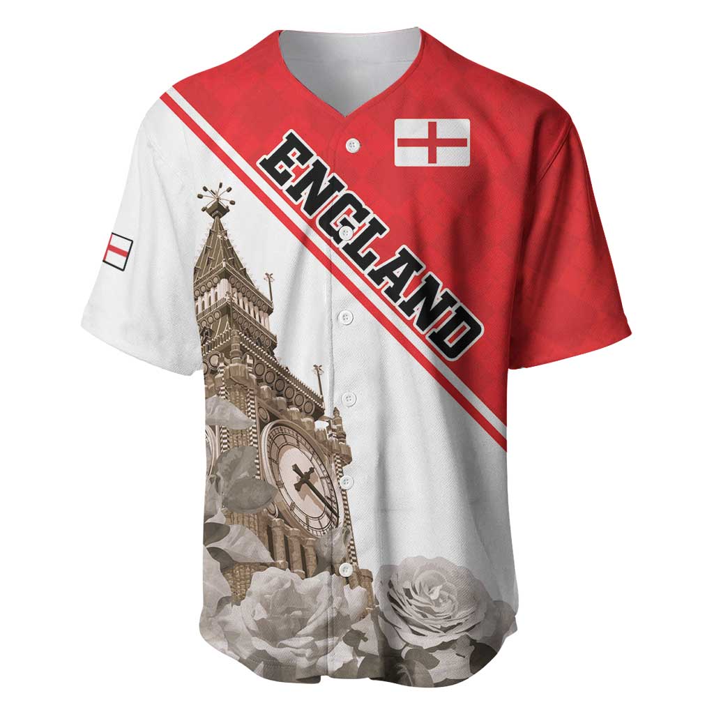 Custom England Rose Baseball Jersey With Big Ben - Wonder Print Shop