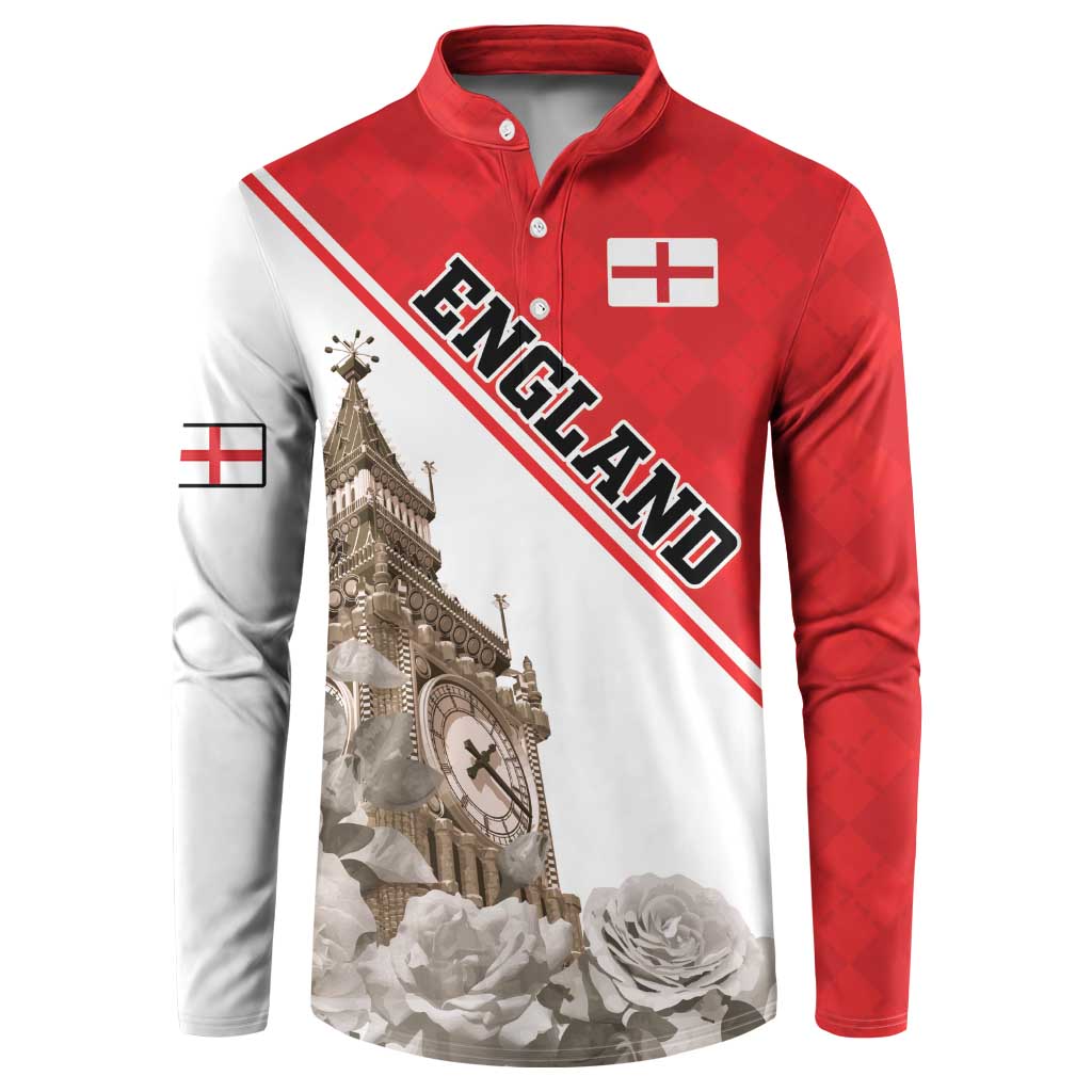 Custom England Rose Button Sweatshirt With Big Ben - Wonder Print Shop