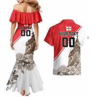 Custom England Rose Couples Matching Mermaid Dress and Hawaiian Shirt With Big Ben - Wonder Print Shop