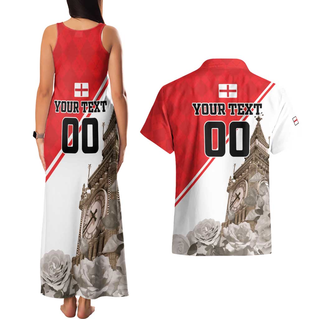 Custom England Rose Couples Matching Tank Maxi Dress and Hawaiian Shirt With Big Ben - Wonder Print Shop