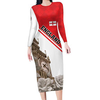 Custom England Rose Family Matching Long Sleeve Bodycon Dress and Hawaiian Shirt With Big Ben - Wonder Print Shop