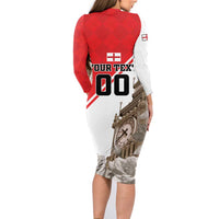 Custom England Rose Family Matching Long Sleeve Bodycon Dress and Hawaiian Shirt With Big Ben - Wonder Print Shop