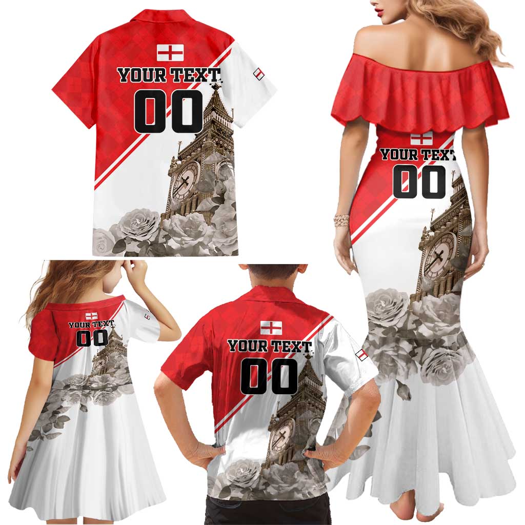 Custom England Rose Family Matching Mermaid Dress and Hawaiian Shirt With Big Ben - Wonder Print Shop