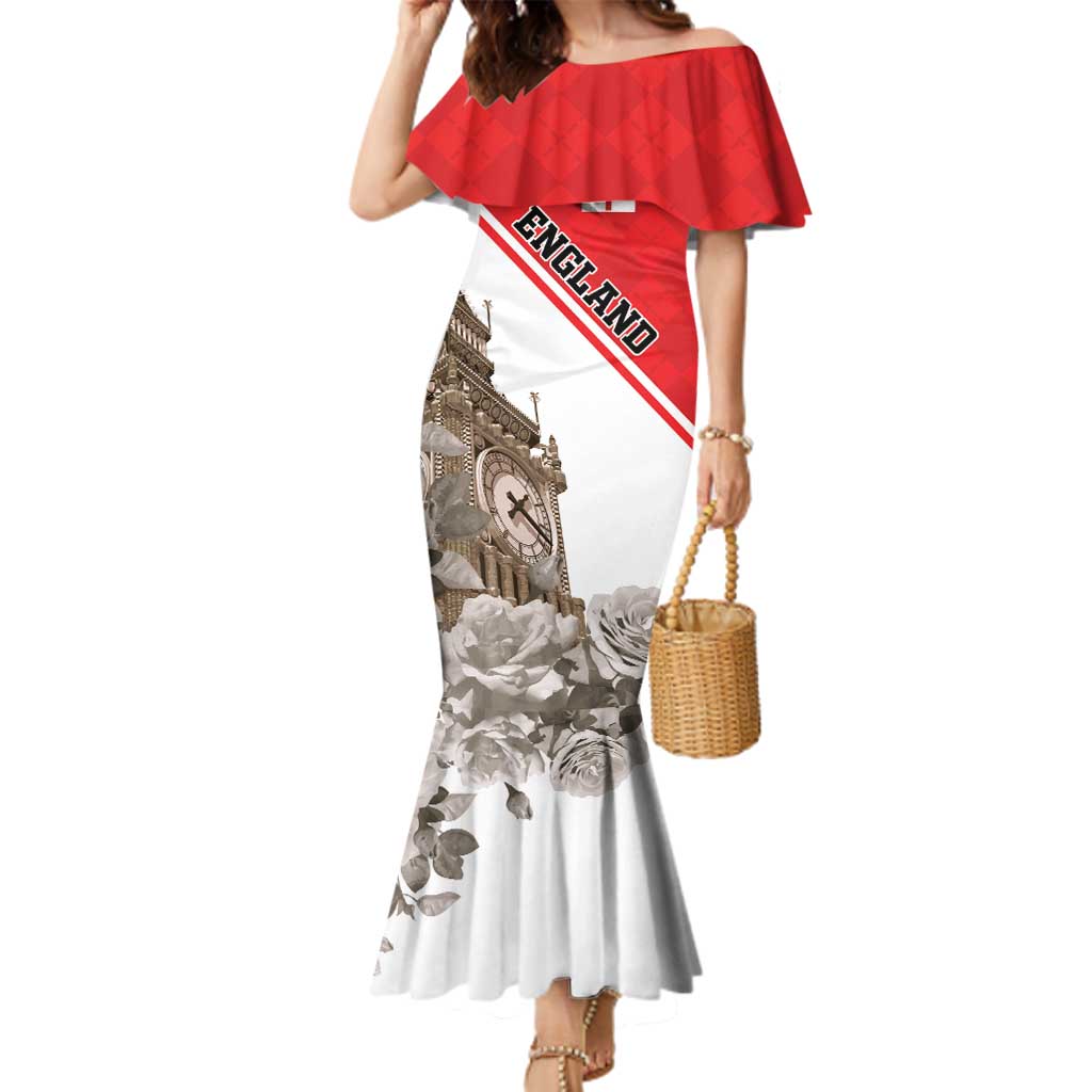 Custom England Rose Family Matching Mermaid Dress and Hawaiian Shirt With Big Ben - Wonder Print Shop