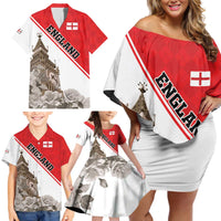 Custom England Rose Family Matching Off Shoulder Short Dress and Hawaiian Shirt With Big Ben - Wonder Print Shop