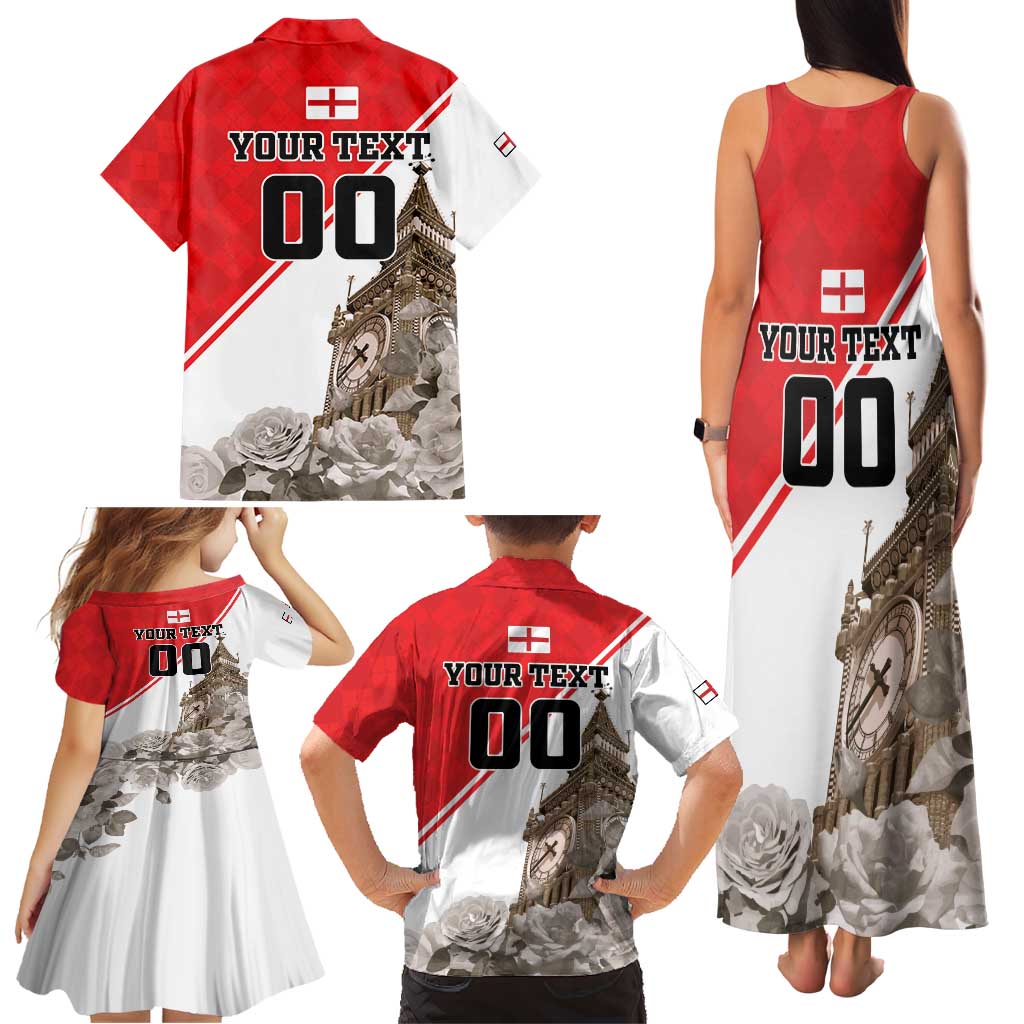 Custom England Rose Family Matching Tank Maxi Dress and Hawaiian Shirt With Big Ben - Wonder Print Shop