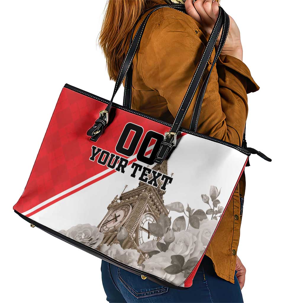 Custom England Rose Leather Tote Bag With Big Ben - Wonder Print Shop