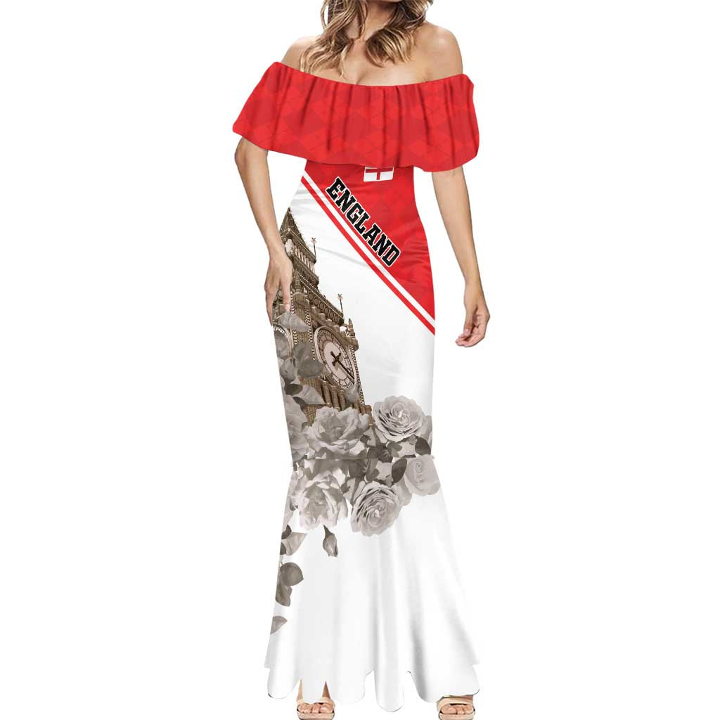 Custom England Rose Mermaid Dress With Big Ben - Wonder Print Shop