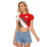 Custom England Rose Raglan Cropped T Shirt With Big Ben - Wonder Print Shop