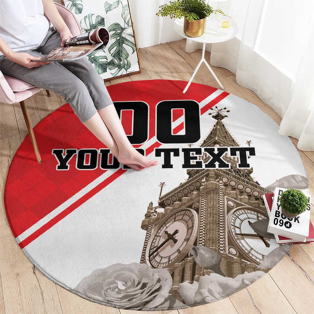 Custom England Rose Round Carpet With Big Ben