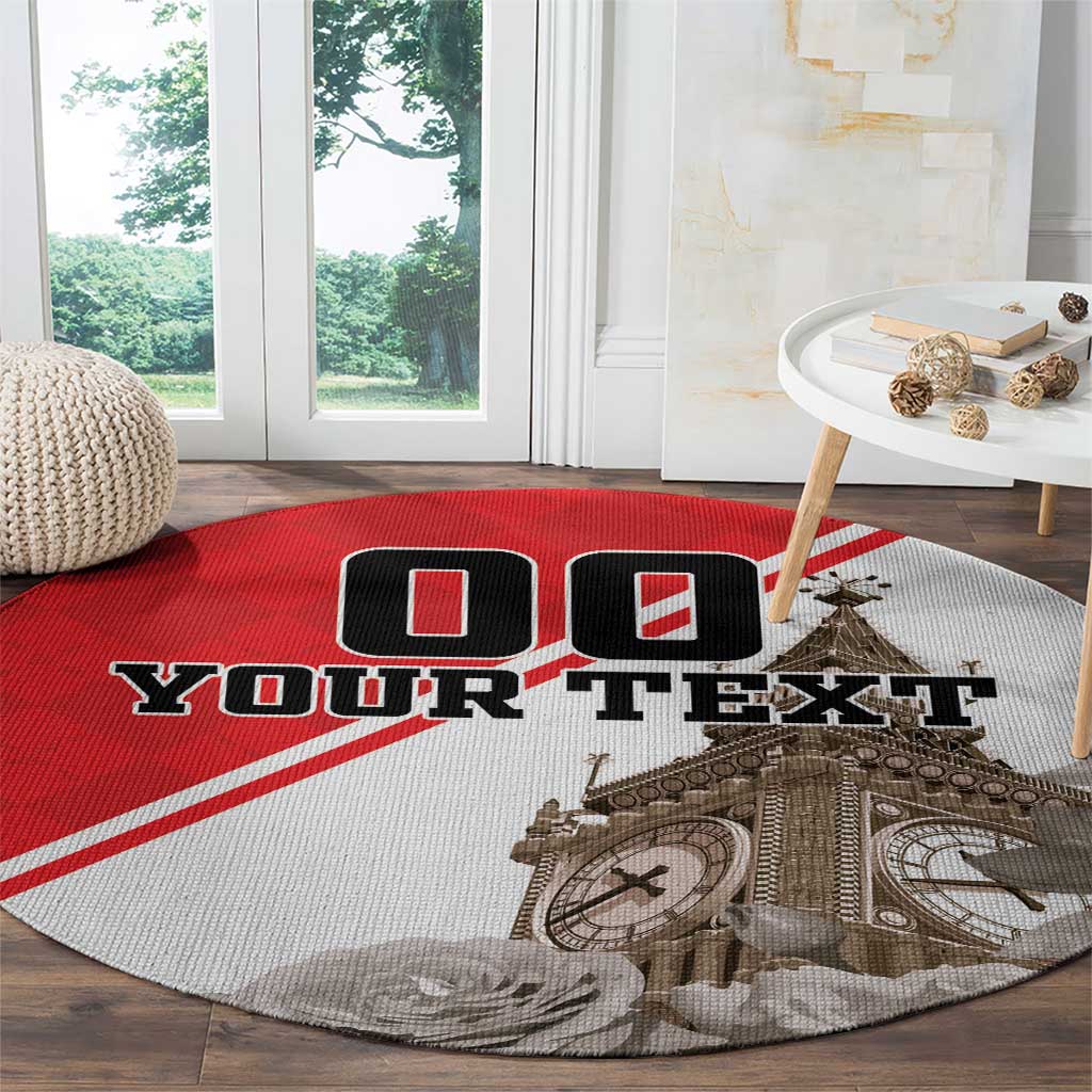 Custom England Rose Round Carpet With Big Ben