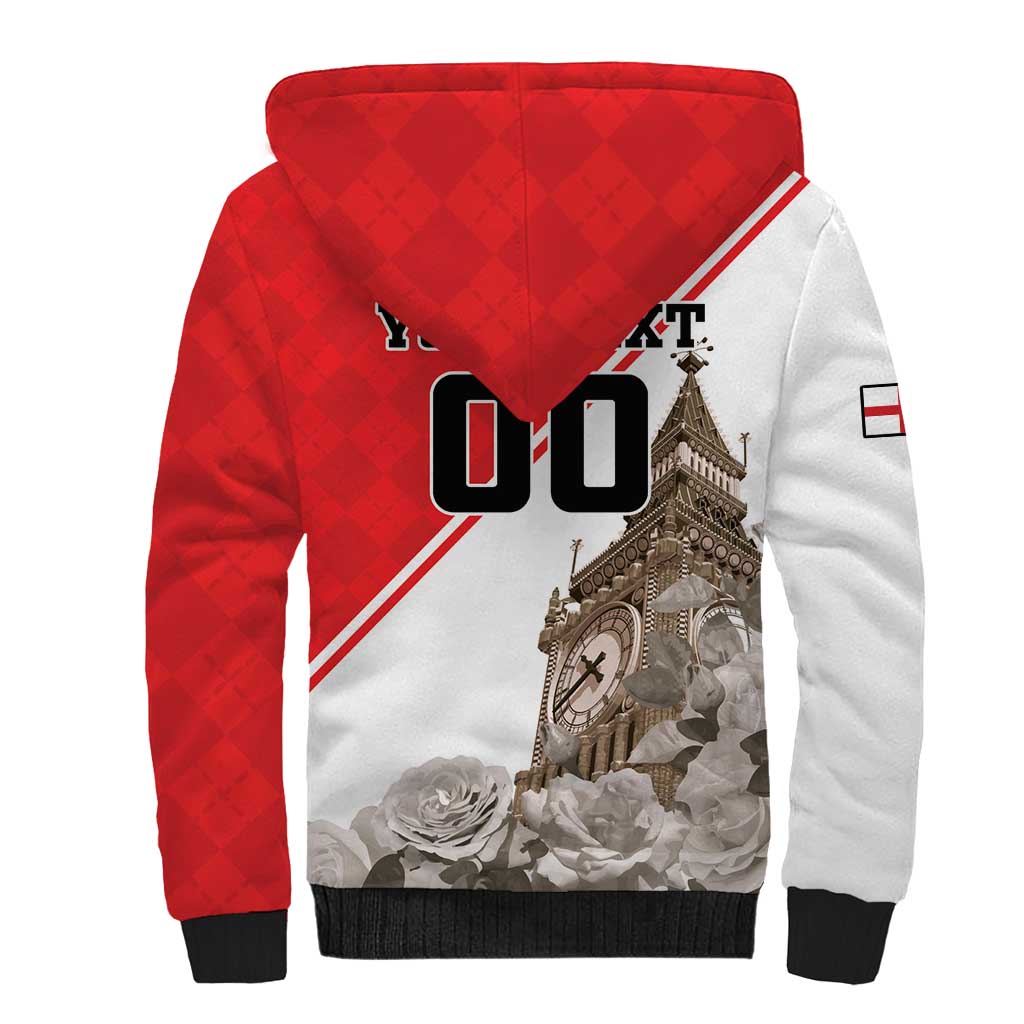 Custom England Rose Sherpa Hoodie With Big Ben - Wonder Print Shop