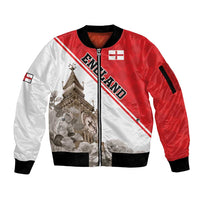 Custom England Rose Sleeve Zip Bomber Jacket With Big Ben - Wonder Print Shop