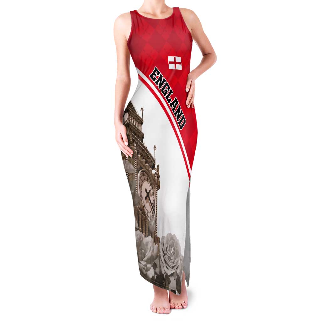Custom England Rose Tank Maxi Dress With Big Ben - Wonder Print Shop