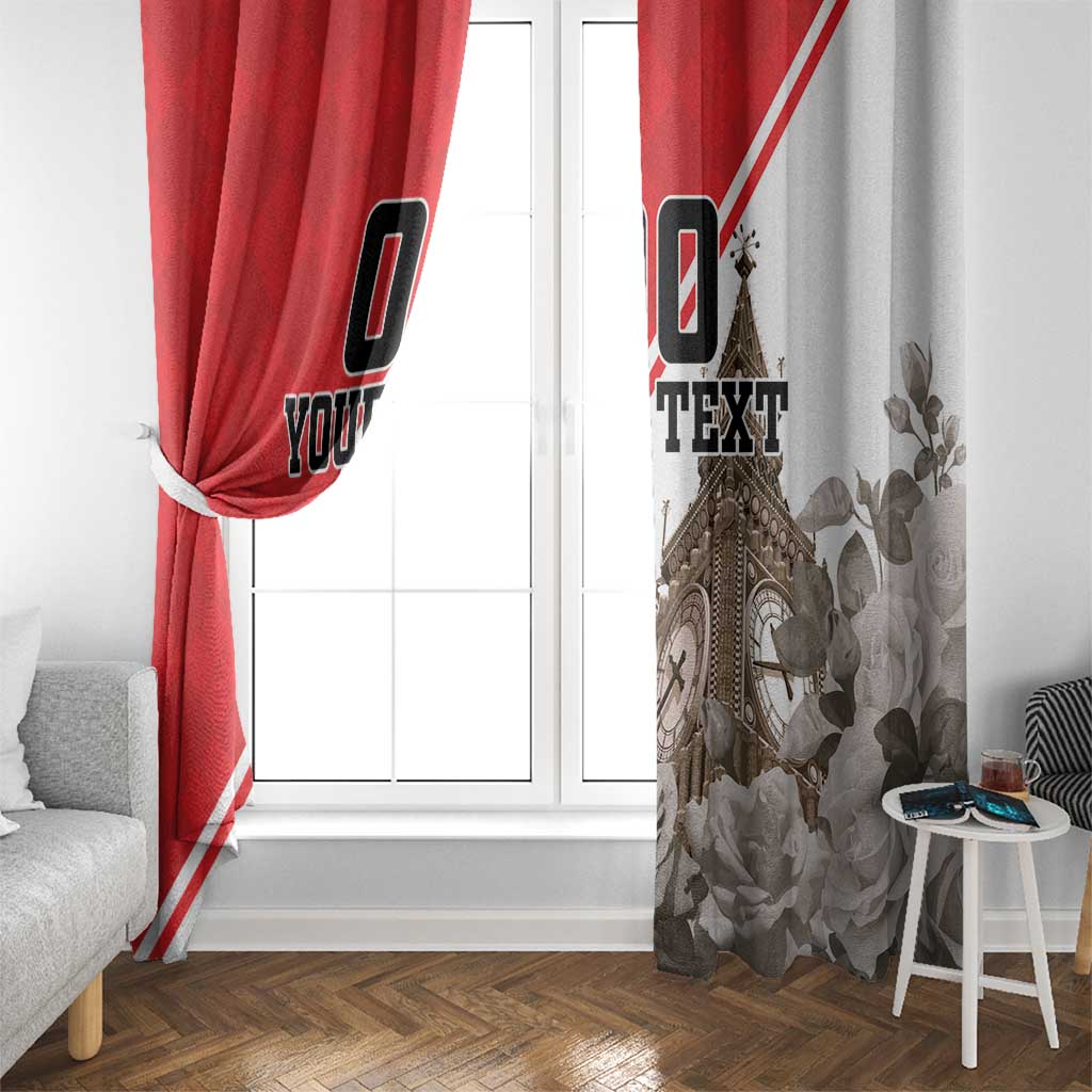Custom England Rose Window Curtain With Big Ben - Wonder Print Shop