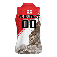 Custom England Rose Women Sleeveless Polo Shirt With Big Ben - Wonder Print Shop