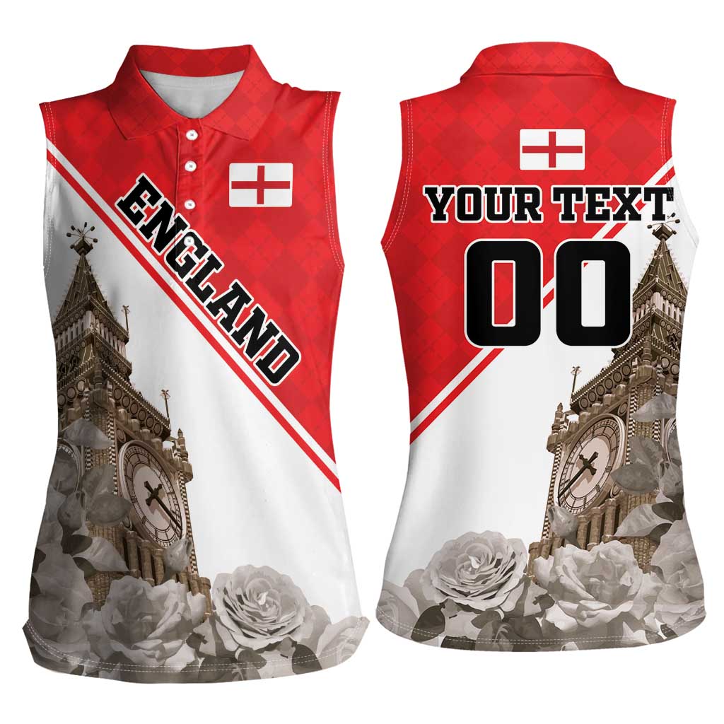 Custom England Rose Women Sleeveless Polo Shirt With Big Ben - Wonder Print Shop