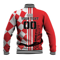 Custom Croatia Baseball Jacket Checkerboard Hrvatska Simple Style - Wonder Print Shop