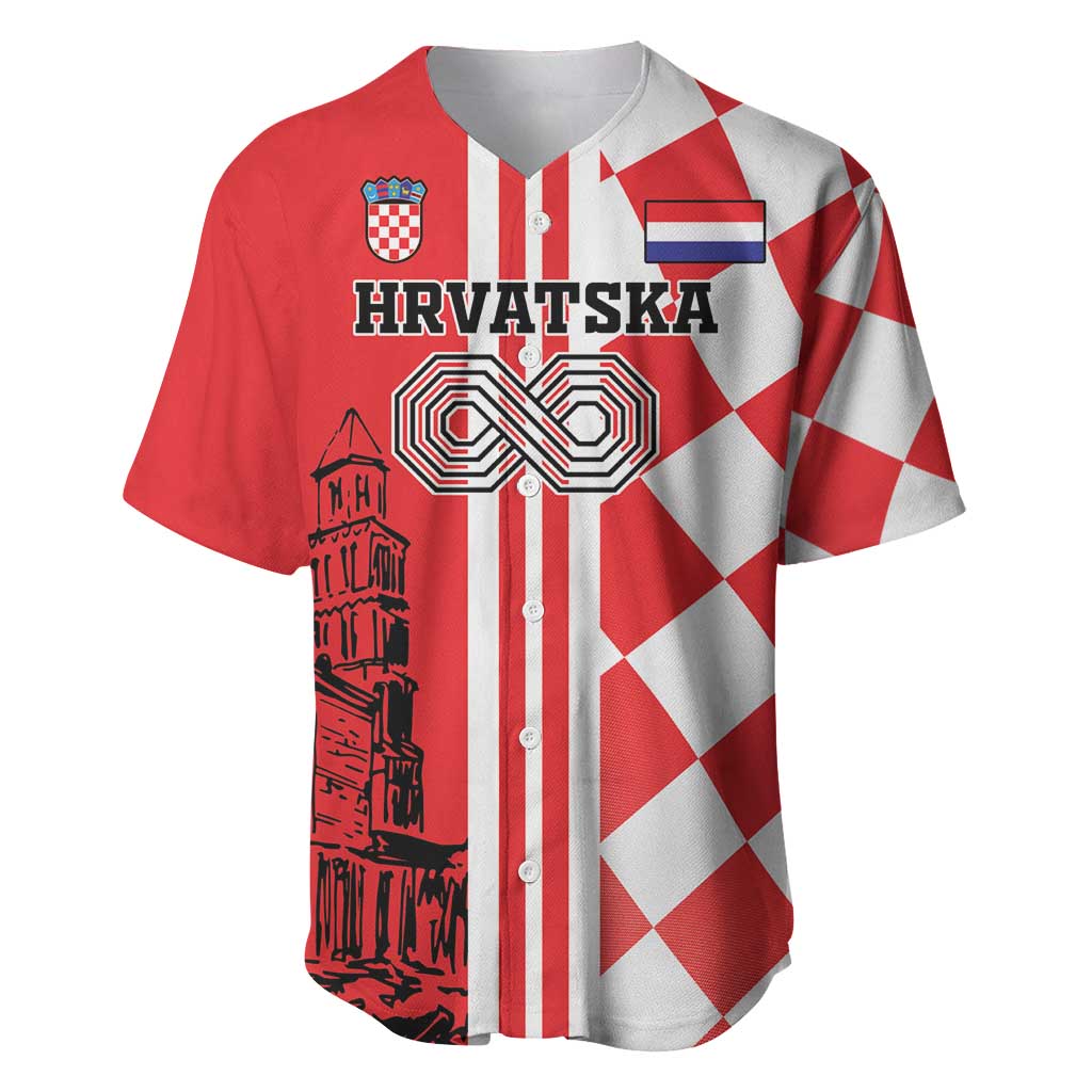 Custom Croatia Baseball Jersey Checkerboard Hrvatska Simple Style - Wonder Print Shop