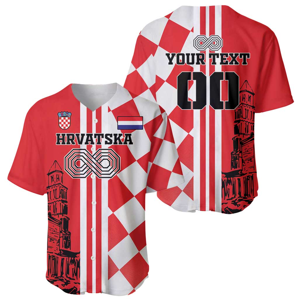 Custom Croatia Baseball Jersey Checkerboard Hrvatska Simple Style - Wonder Print Shop