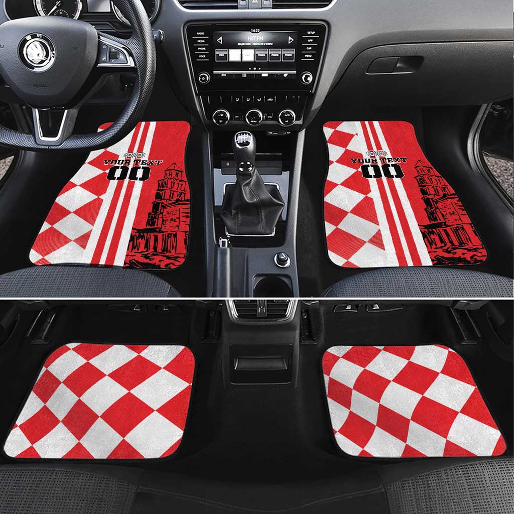 Custom Croatia Car Mats Checkerboard Hrvatska Simple Style - Wonder Print Shop