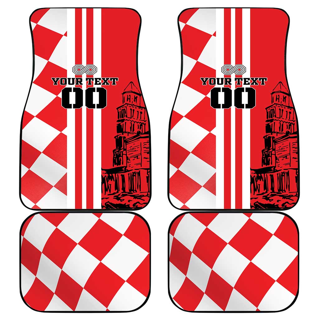 Custom Croatia Car Mats Checkerboard Hrvatska Simple Style - Wonder Print Shop