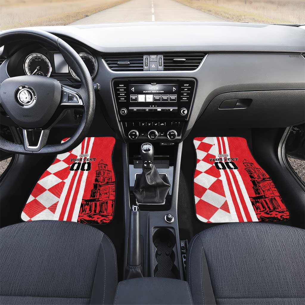Custom Croatia Car Mats Checkerboard Hrvatska Simple Style - Wonder Print Shop