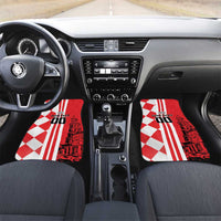 Custom Croatia Car Mats Checkerboard Hrvatska Simple Style - Wonder Print Shop