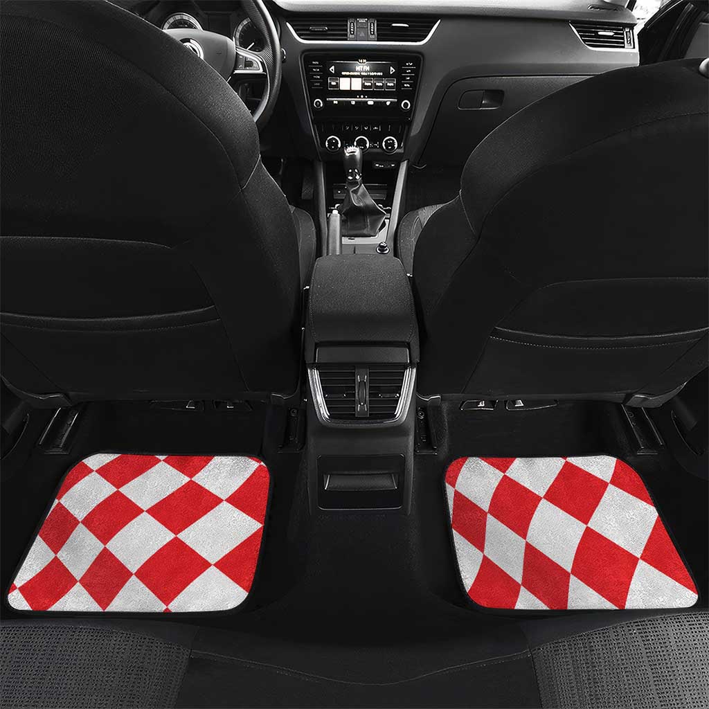 Custom Croatia Car Mats Checkerboard Hrvatska Simple Style - Wonder Print Shop