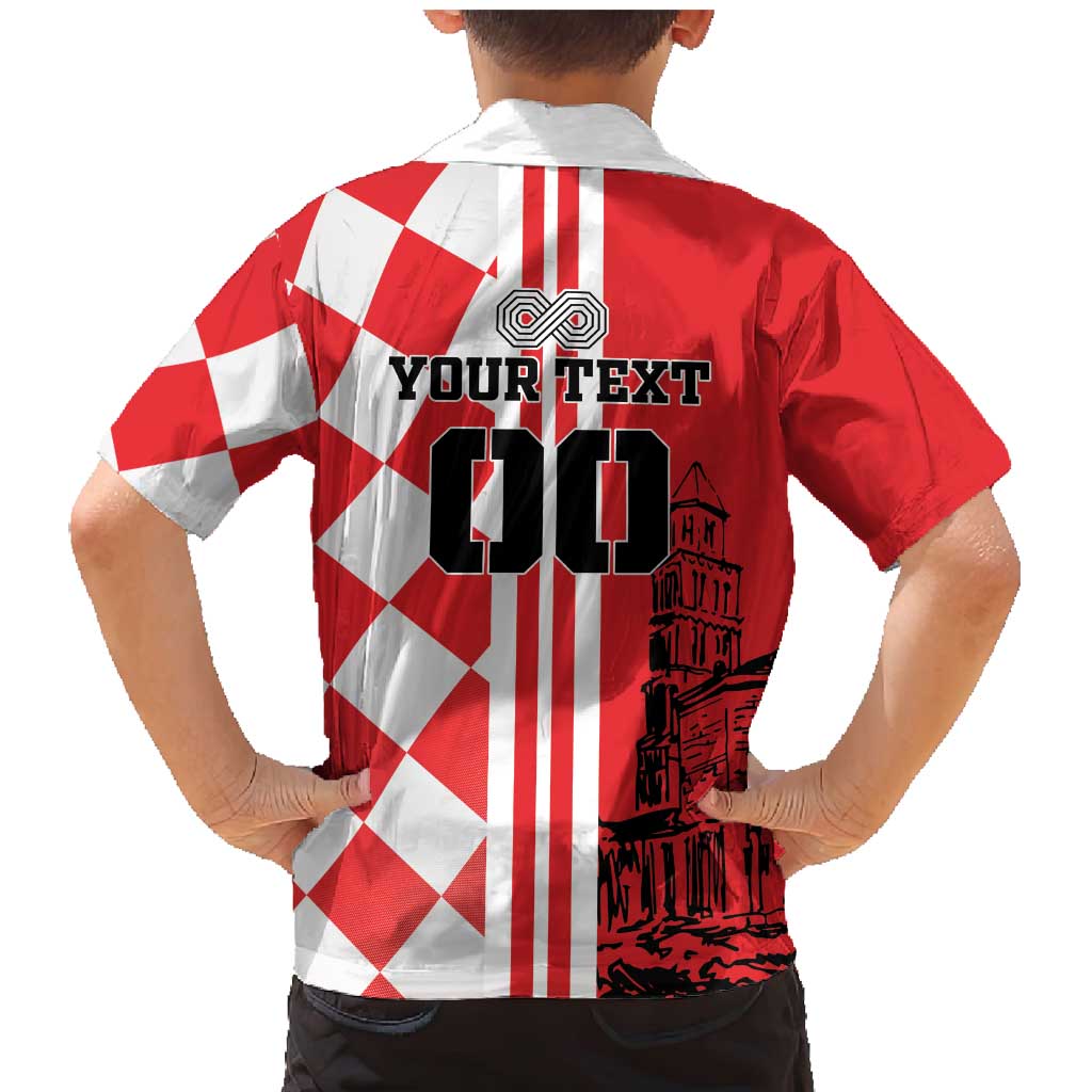 Custom Croatia Family Matching Mermaid Dress and Hawaiian Shirt Checkerboard Hrvatska Simple Style - Wonder Print Shop