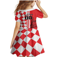 Custom Croatia Family Matching Mermaid Dress and Hawaiian Shirt Checkerboard Hrvatska Simple Style - Wonder Print Shop