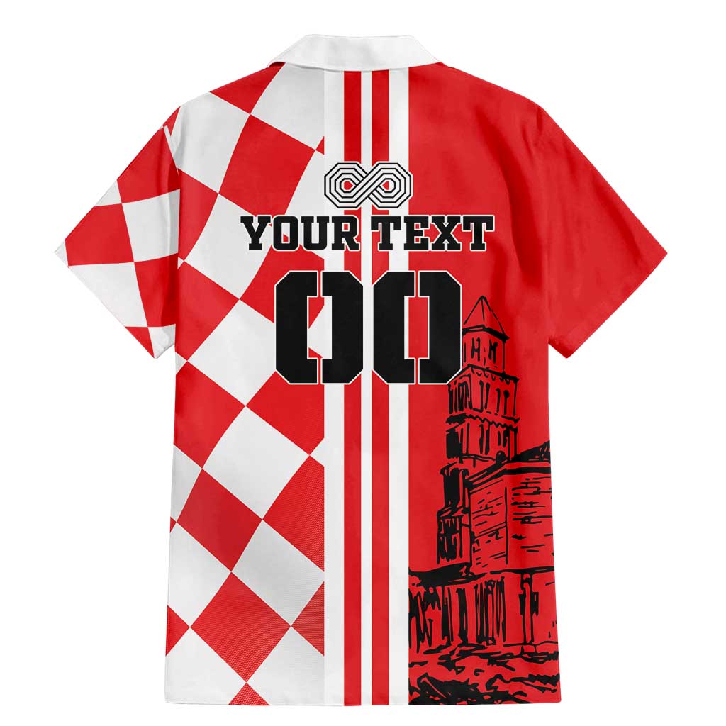 Custom Croatia Family Matching Mermaid Dress and Hawaiian Shirt Checkerboard Hrvatska Simple Style - Wonder Print Shop