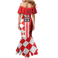 Custom Croatia Family Matching Mermaid Dress and Hawaiian Shirt Checkerboard Hrvatska Simple Style - Wonder Print Shop