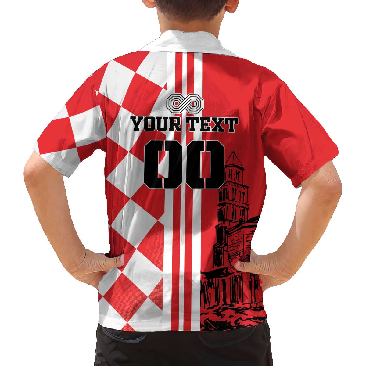 Custom Croatia Family Matching Off The Shoulder Long Sleeve Dress and Hawaiian Shirt Checkerboard Hrvatska Simple Style - Wonder Print Shop