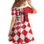 Custom Croatia Family Matching Off Shoulder Maxi Dress and Hawaiian Shirt Checkerboard Hrvatska Simple Style - Wonder Print Shop