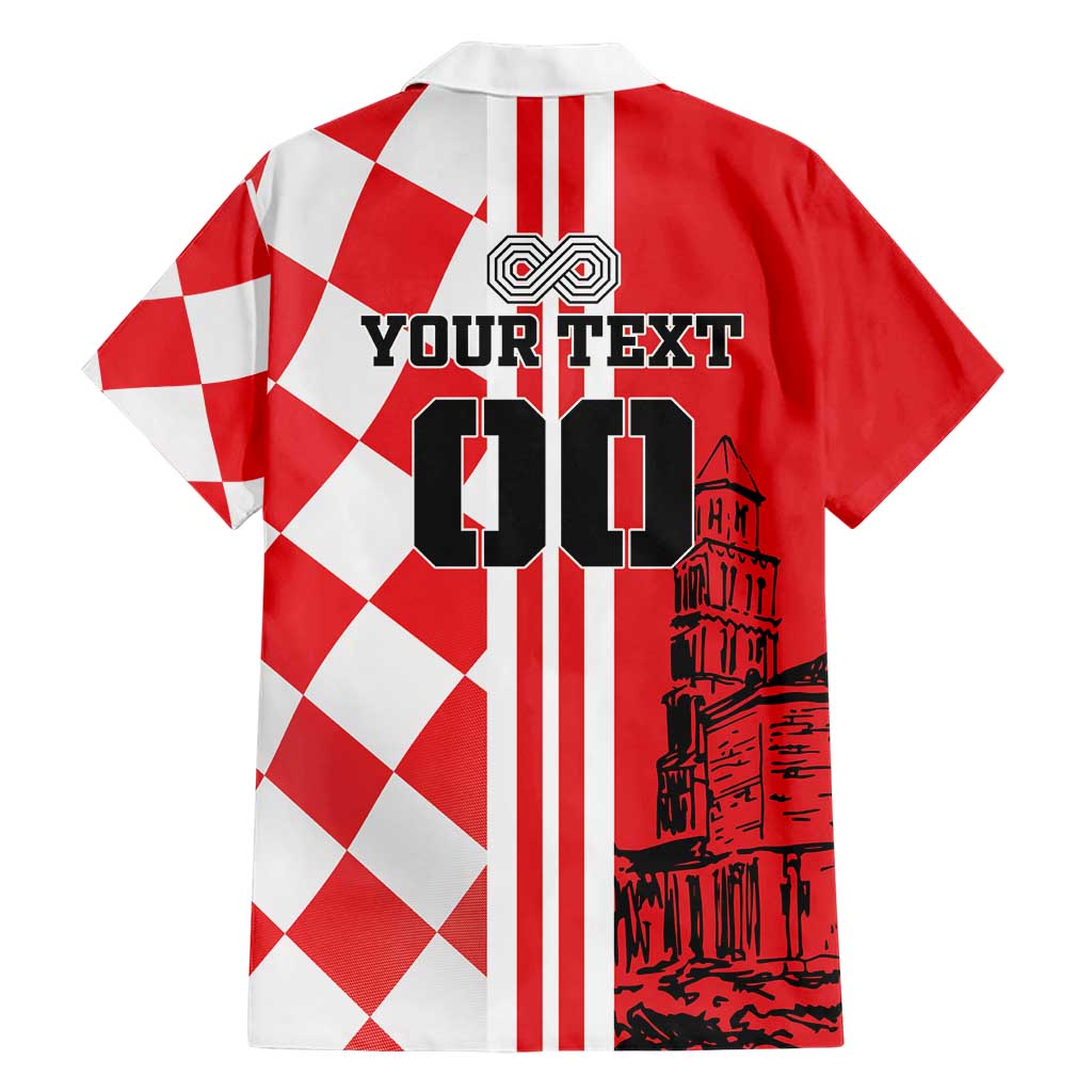 Custom Croatia Family Matching Short Sleeve Bodycon Dress and Hawaiian Shirt Checkerboard Hrvatska Simple Style - Wonder Print Shop