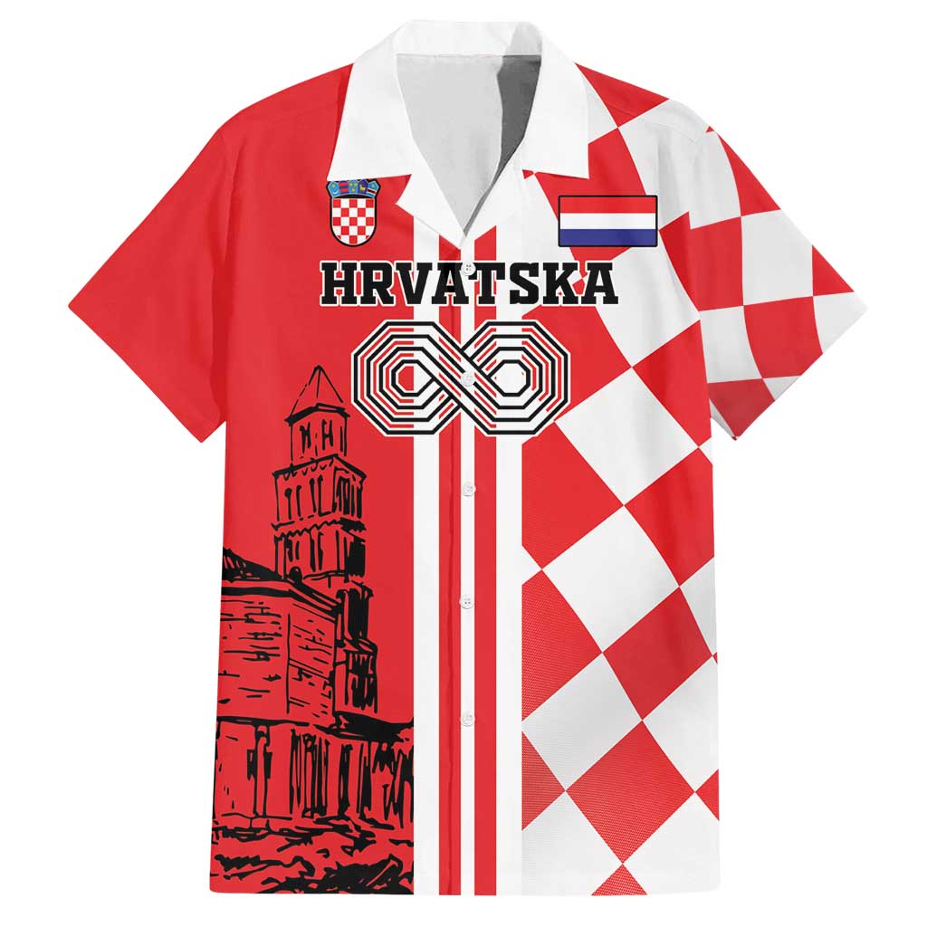 Custom Croatia Family Matching Summer Maxi Dress and Hawaiian Shirt Checkerboard Hrvatska Simple Style - Wonder Print Shop