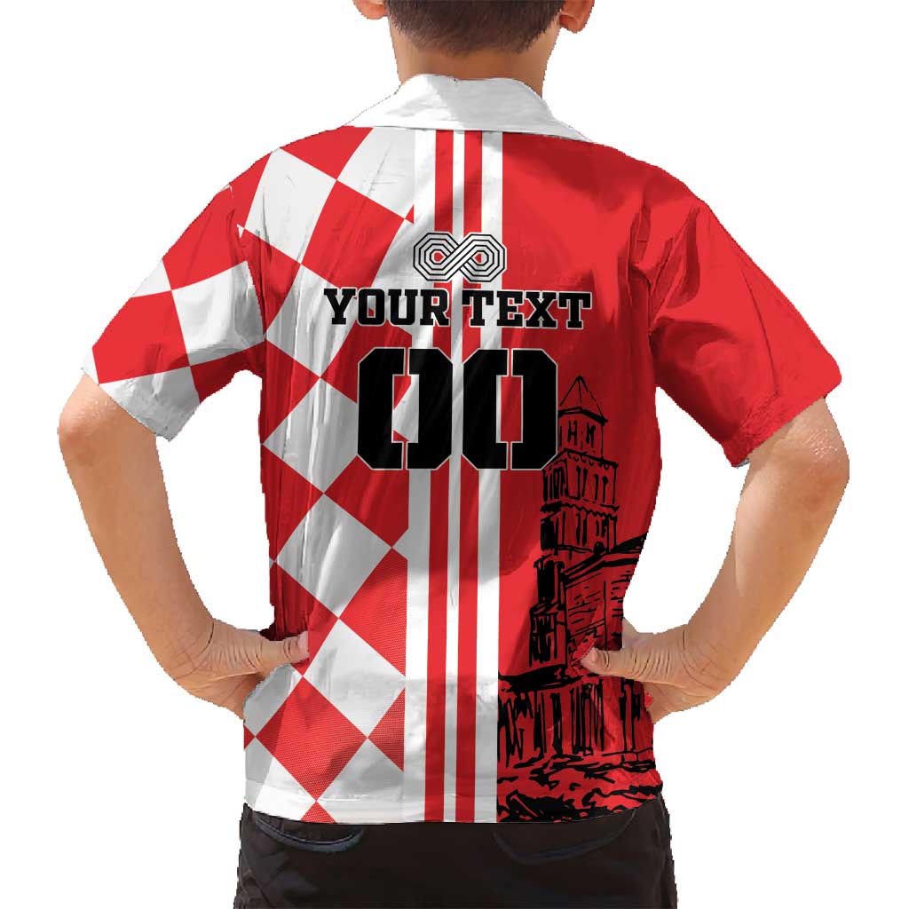 Custom Croatia Family Matching Tank Maxi Dress and Hawaiian Shirt Checkerboard Hrvatska Simple Style - Wonder Print Shop