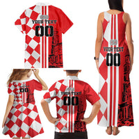 Custom Croatia Family Matching Tank Maxi Dress and Hawaiian Shirt Checkerboard Hrvatska Simple Style - Wonder Print Shop