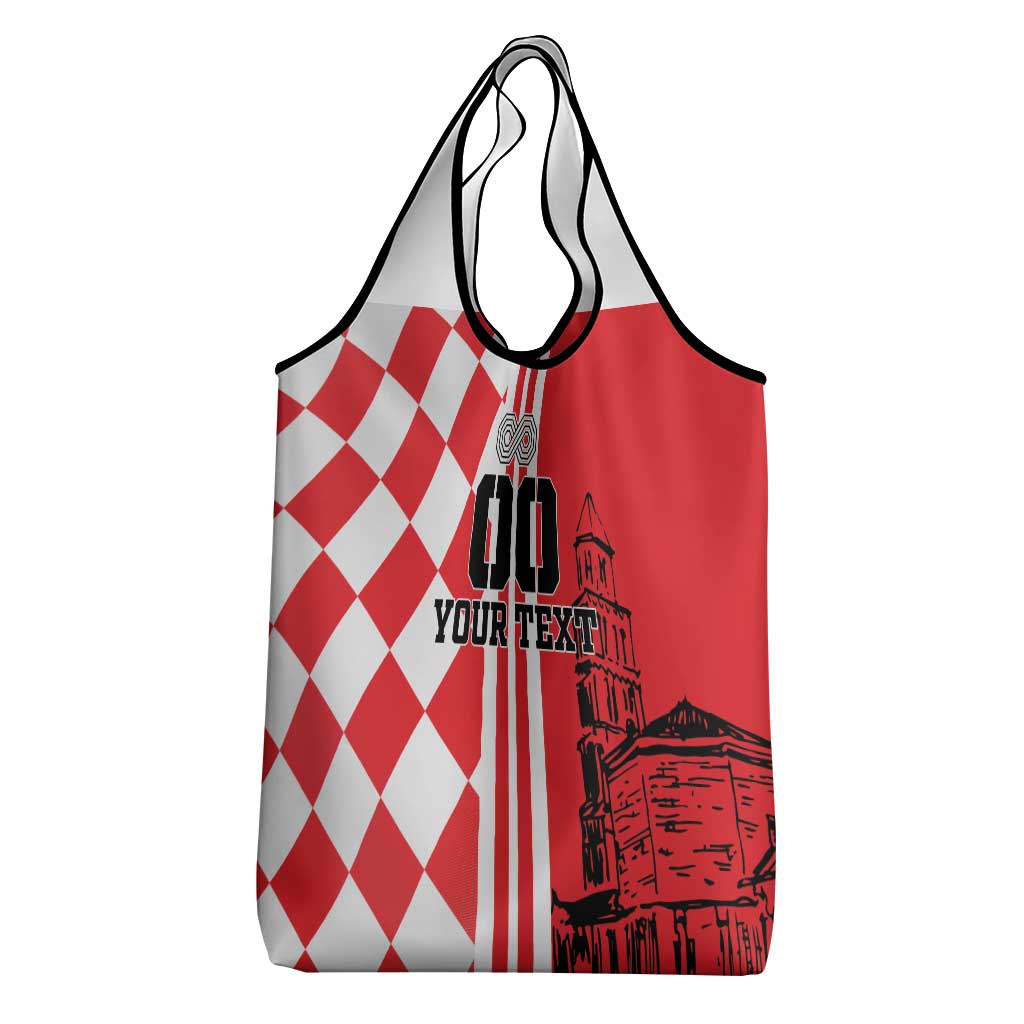 Custom Croatia Grocery Bag Checkerboard Hrvatska Simple Style