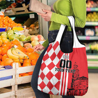 Custom Croatia Grocery Bag Checkerboard Hrvatska Simple Style