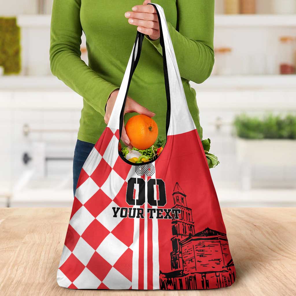 Custom Croatia Grocery Bag Checkerboard Hrvatska Simple Style