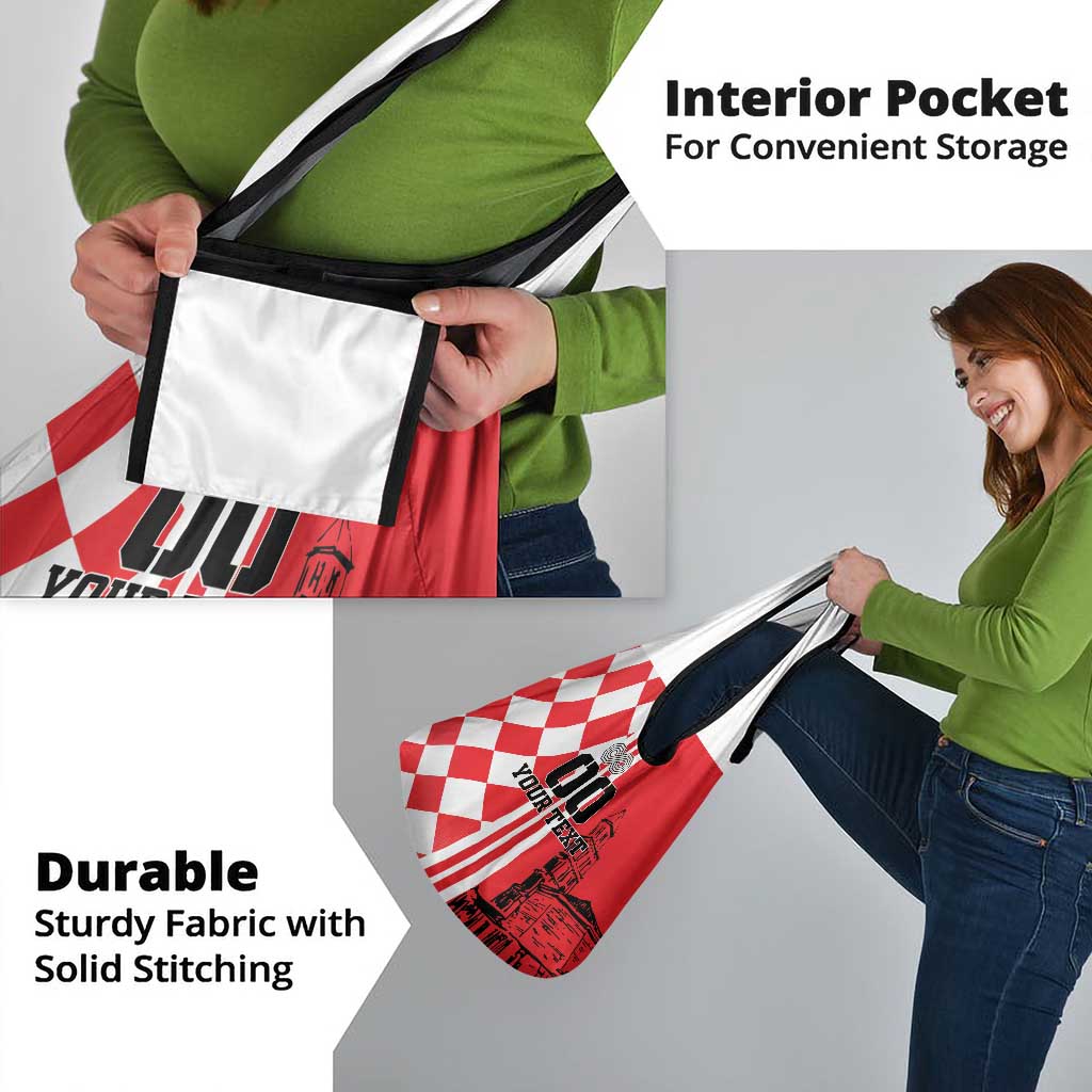 Custom Croatia Grocery Bag Checkerboard Hrvatska Simple Style