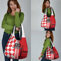 Custom Croatia Grocery Bag Checkerboard Hrvatska Simple Style